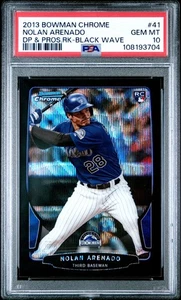 Low Pop PSA 10 - 2013 Bowman Chrome #41 Nolan Arenado RC - refractor de onda negra - Imagen 1 de 2