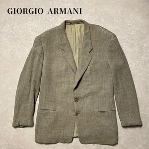 GIORGIO ARMANI wool linen tailored Jacket Blouson Men 90s  - Picture 1 of 14