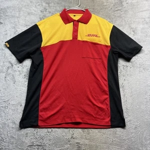 DHL Employee Uniform Polo Shirt Medium Red Collared Workwear Driver - Picture 1 of 8