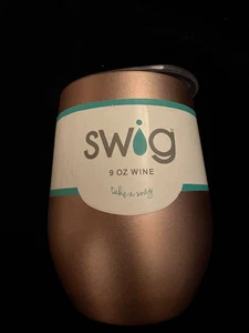 BN Swig gold 9oz wine cup BPA free cold 24 hrs hot 12 hrs  - Picture 1 of 6