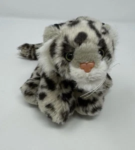 Vintage K & M Schneeleopard grau Plüschjunges Katze realistisch kleine Bohne Stofftier - Bild 1 von 5