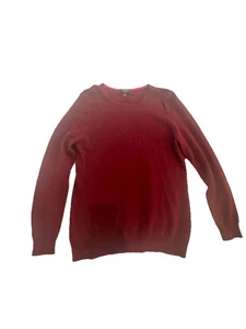 Charter Club Cranberry Red Cashmere Crew Neck Sweater Size XL - Picture 1 of 17