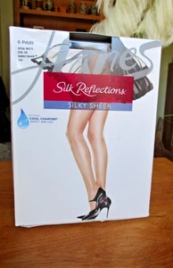 Hanes Silk Reflections Collant Trasparente con Top di Controllo, Punta, Confezione da 6 CD Donna - Foto 1 di 1