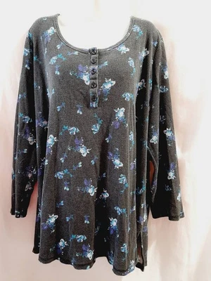 Blusa térmica manga larga Roamans floral talla grande 1X Foto 1 de 4