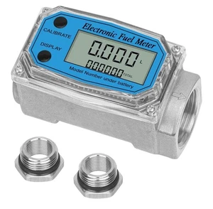 1  Inch NPT Digital Flow Meter, 10.5-74 GPM Inline Fuel Turbine Flowmeter with - Picture 1 of 1