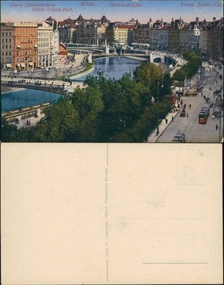 Ansichtskarte Wien Obere Donaustrasse. Hôtel Diana-Bad. 1914 - Bild 1 von 3