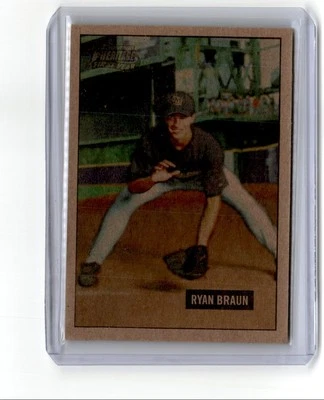 2005 Bowman Heritage Mahogany Ryan Braun RC Milwaukee Brewers #341 - Image 1 of 2
