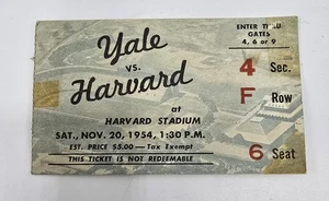 Yale vs Harvard University-November 20, 1954-Ticket Stub - Picture 1 of 2