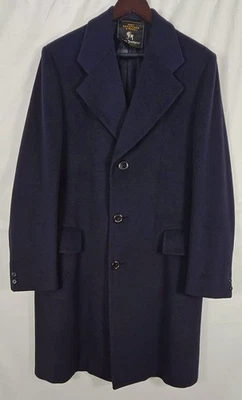MINT Men's Hart Schaffner & Marx Silver Trumpeter 100% Cashmere Overcoat Navy XL - Image 1 of 4