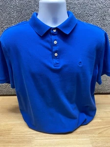 Charles Tyrwhitt Polo Shirt Mens Large Blue Casual Golf Rugby Knit Short Sleeve - Picture 1 of 10