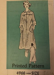 4966 Original Vintage Morgenmantel Muster zum Nähen (Größe 16 1/2). - Bild 1 von 2