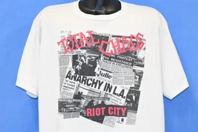 Camiseta vintage años 90 TOTAL CHAOS RIOT CITY ANARCHY IN LA PERIÓDICO PUNK BLANCA XL Foto 1 de 4