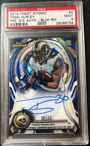 2015 Topps Finest Todd Gurley Autograph Blue Die-Cut Refractor Auto RC /25 PSA 9 - Picture 1 of 2