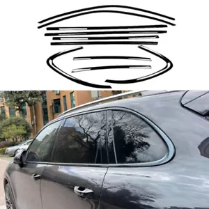 For Porsche Cayenne 11-18 Titanium Black Window Moulding Seal Belt Strips Cover - Bild 1 von 10