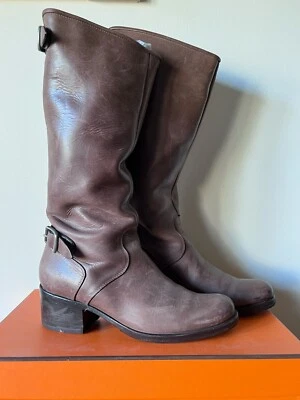 Alberto Fermani коричневый кожаный колена Moto ботинки размер 35,5 - Изображение 1 из 4