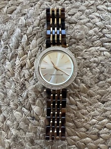 Michael Kors MK4326 Tortoise Gold Dial Women's Watch W Bling $275 Extra Links - Picture 1 of 10