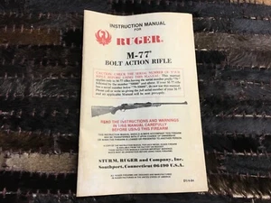 VINTAGE RARE OEM 1984 RUGER M-77 RIFLE OWNER'S INSTRUCTION MANUAL AND PARTS LIST - Bild 1 von 4