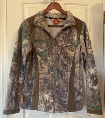 SHE Outdoor Small Full zip FLEECE jacket Unlined/Lightweight SHE Camo Hunt - Image 1 of 4