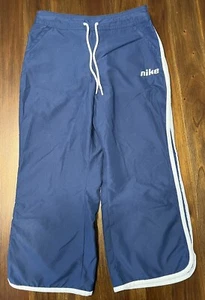 Vintage NIKE Navy Blue Capri Windpant Activewear Sweatpants Size Youth Large 14 - Picture 1 of 4
