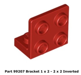 Lego 2x 99207 Red Bracket 1 x 2 - 2 x 2 Inverted 10236 Ewok Village