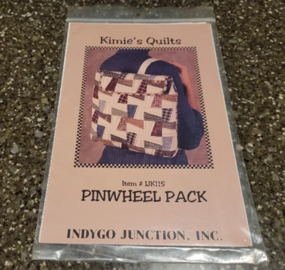 Pinwheel Pack Kimie's Quilts Indygo Junction #IJK115 Quilted Back Bag Pattern - Image 1 of 2