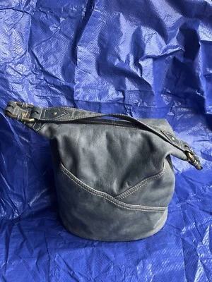 Wilsons Cuero Azul Bolso de Hombro Hobo Cartera Cuero Boho Chic Bolso de Mano de Todos los Días Foto 1 de 4