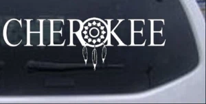 Calcomanía de ventana Cherokee Indian Dream Catcher blanca 8X2,7 - Imagen 1 de 1