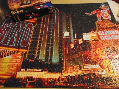 VTG Springbok "Vegas" Jigsaw Puzzle 1000 Piece Complete Casinos PZL6143 - Image 1 of 4