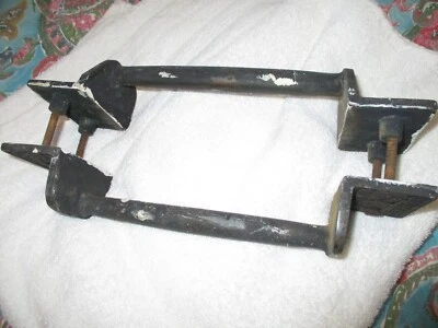 Pair J.G. Wilson Mfg. Co. 1890 Cast Iron Door Handle Set New York 11" Tall Vtg. - Image 1 of 4