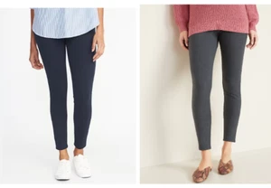 NWT Old Navy 2" Elastic-Waist Jersey Leggings Pants Navy Blue or Gray Women M - Picture 1 of 2