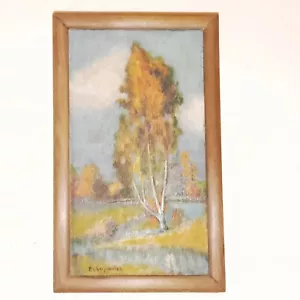 Tableau Paysage Fauve signé huile sur Bois R. Charpentier Circa 1920 cadre bois - Picture 1 of 6