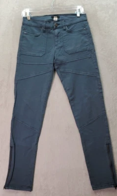 BDG Pants Womens Sz 27 Blue Gray Cotton Medium Wash Pockets Flat Front Ankle Zip Foto 1 de 4