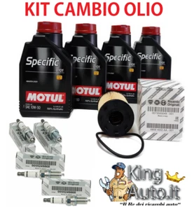 KIT TAGLIANDO OLIO MOTUL 10W50 + FILTRO OLIO + CANDELE 500 595 695 ABARTH 1.4 - Imagen 1 de 1