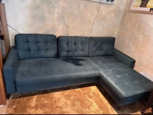 Grünes skandinavisches Sofa / Couch / Recamiere rechts - Bild 1 von 5