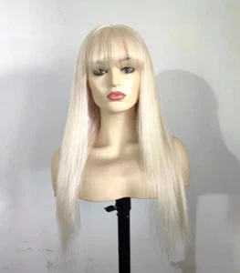 cream blonde 613 face framing fringe lace front European 100% Human Hair Wig - Picture 1 of 4