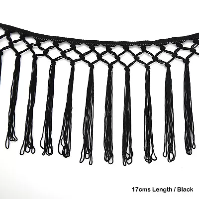 Borla sedosa flecos flecos anudados celosía cruzada vestido ribete, 17 cm, neotrim Foto 1 de 3