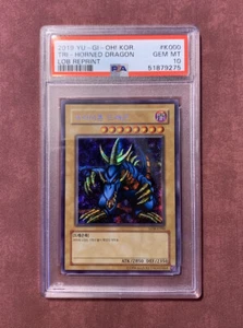 Yu-Gi-Oh! Tri-Horned Dragon LOB-K000 Korean PSA 10 Gem Mint ๐ - Picture 1 of 3