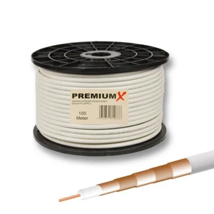 100m Vollkupfer SAT TV Antennenkabel Koaxialkabel Kabel 135dB 100% REINES KUPFER - Bild 1 von 3