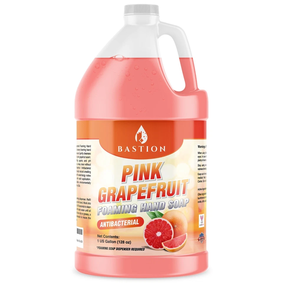 Jabón de manos espumoso de pomelo rosa - recarga de lavado de manos 1 galón (128 oz.) Bastión Foto 1 de 4