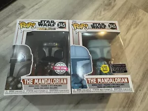 Funko Pop! Star Wars The Mandalorian Bundle #345 Amazon e ologramma GITD EE LE - Foto 1 di 1