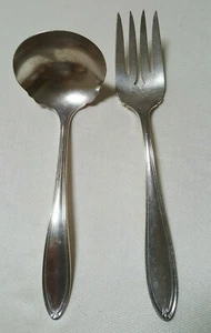 Oneida Community Par Plate Silverplate 1915 Dominion/Puritan forchetta e mestolo per carne - Foto 1 di 7