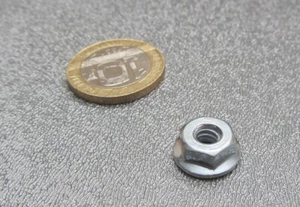 Grade 2 Serrated Flange Hex Nut, RH, 10-24 x 3/8" W, 7/32" H 200 Pcs - Picture 1 of 12