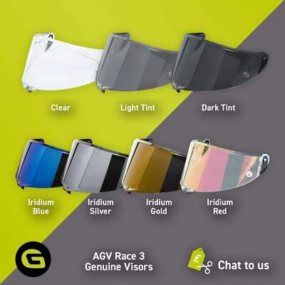 Viseras de casco genuinas AGV Race 3 (Pista GP-RR, Pista GP-R, Corsa-R) Foto 1 de 4