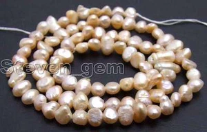 SALE 5-6mm Natural Pink Freshwater BAROQUE Pearl Loose Beads 14"-los466 - Picture 1 of 1