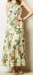 New Anthropologie Maeve Maravilla Floral Tiered Maxi Dress Size 6 - Picture 1 of 3