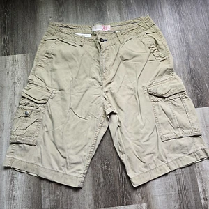 Khaki Cargo Shorts Mens Size 36 Snap Flap Pockets Gorpcore Hiking Camping Trail - Picture 1 of 13