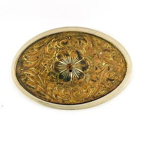 Vintage Ornamental Metal Cowboy Belt Buckle Decorative Western Aged - Picture 1 of 2
