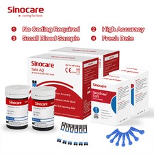 Safe-AQ Guide 100 Strisce Reattive glucosio sangue glicemia Sinocare