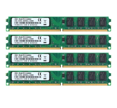 NEW Kits 8GB 4x 2GB DDR2 800MHz PC2-6400U DIMM Motherboard Desktop Memory RAM - Image 1 of 4