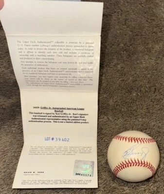 Ken Griffey, Jr. signed Official Rawlings MLB Baseball - Upper Deck with box UDA - Image 1 of 3